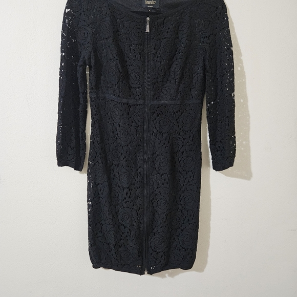 Laundry By Shelli Segal Zip Front Lace Mini Dress - Picture 6 of 6